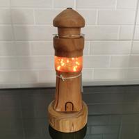 Lampada legno e resina faro marittimo