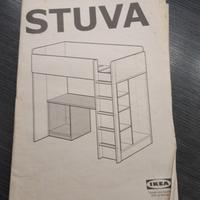 Letto a soppalco  con scrivania Stuva Ikea 