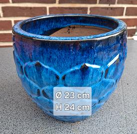 2 Vasi terracotta smaltati BLU