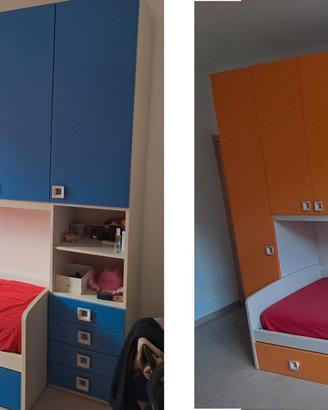 Cameretta camera ragazzi ragazze  2 + 2  letti