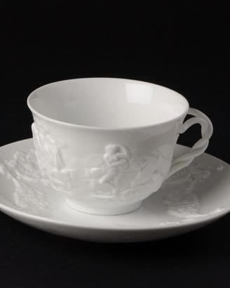 Set 6 tazze Ginori porcellana decoro bassorilievo