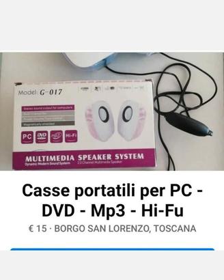 Casse multimedia speaker system per Pc - Smarphone