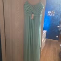 Vestito lungo donna verde acqua marina taglia 48 