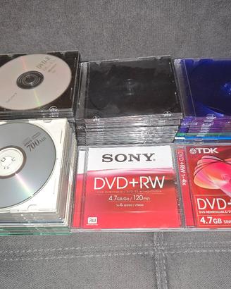 Lotto CD e DVD vergini Sony e TDK con custodie