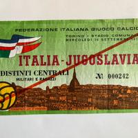 Biglietto partita calcio ITALIA JUGOSLAVIA  1972
