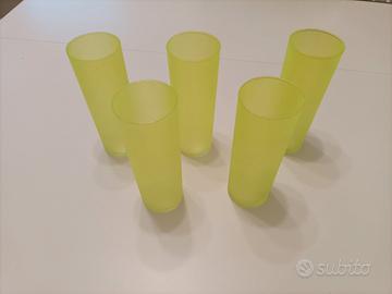 bicchieri alti verde/giallo fluo