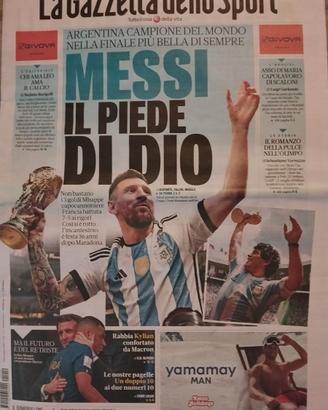 Gazzetta dello sport Messi campion mondo Argentina