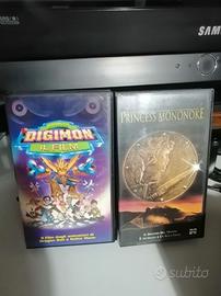 VHS Digimon il Film + Princess Mononoke cassetta  