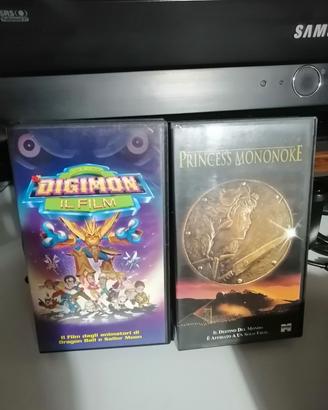 VHS Digimon il Film + Princess Mononoke cassetta  