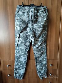Pantaloni stile militare in cotone leggero,tg s