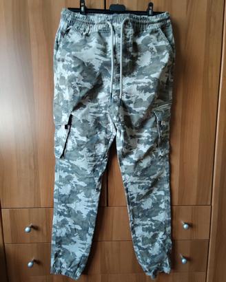 Pantaloni stile militare in cotone leggero,tg s