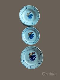 servizio piatti ceramica anni 60 dipinto a mano