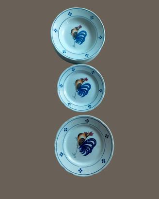 servizio piatti ceramica anni 60 dipinto a mano