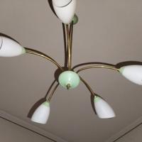 Lampadario Stilnovo anni 60' ottone, alluminio