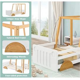 letto a forma di macchina (jeep) montessoriano