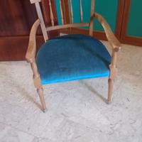 Sedia in velluto verde petrolio