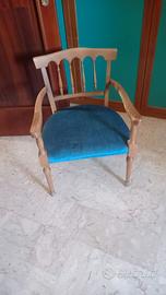 Sedia in velluto verde petrolio