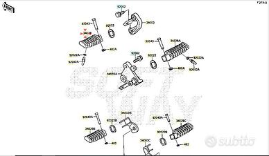 Supporto pedana post Sx Kawasaki GPZ R 600 3501112