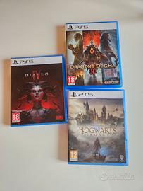 giochi ps5 dragons dogma ,diablo, hogwarts legacy