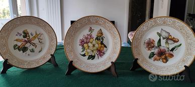 3 GRANDI piatti porc. Ingl. Boehm firm. diam.cm.30