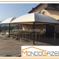 Gazebo Sun Pluvio 5x5 fisso tetto rotondo acciaio