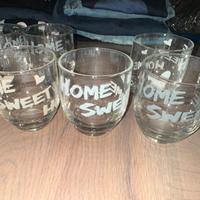 12 bicchieri in vetro con scritta