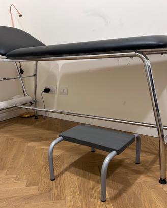 Lettino studio medico acciaio/ecopelle nera