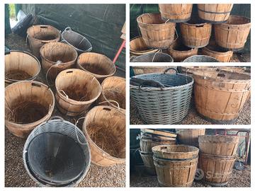 grandi ceste in legno arredo decoro giardino 