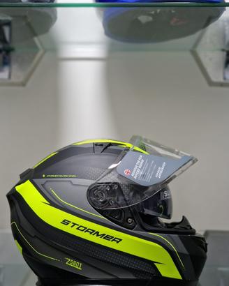 CASCO INTEGRALE STORMER NERO E GIALLO FLUO