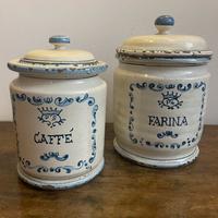 Barattoli ceramica decorati stile country anticato
