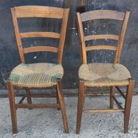 Coppia sedie artigianali in legno