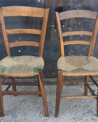 Coppia sedie artigianali in legno