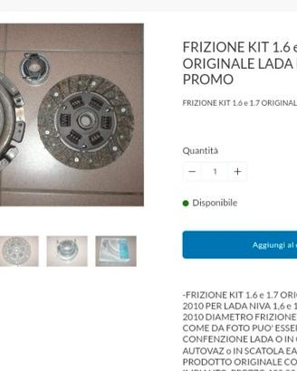 kit frizione Lada niva 1.6/1.7 prima del 2010