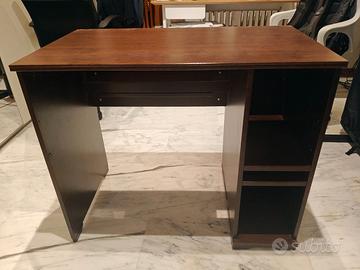 Scrivania legno scuro IKEA 90x52x75h