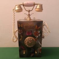 TELEFONO VINTAGE DA PARETE IN LEGNO