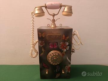 TELEFONO VINTAGE DA PARETE IN LEGNO