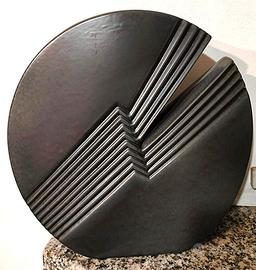 Vaso vintage in ceramica stile Sottsass grigio