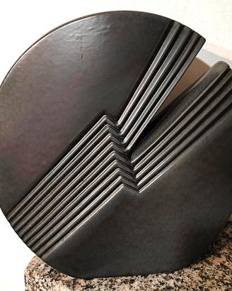 Vaso vintage in ceramica stile Sottsass grigio
