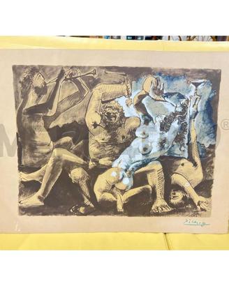 LITOGRAFIA PABLO PICASSO BACCHANALE 1955 LE VENT D