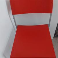 4 SEDIE BONTEMPI ROSSE DA CUCINA