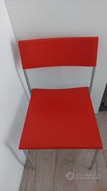 4 SEDIE BONTEMPI ROSSE DA CUCINA