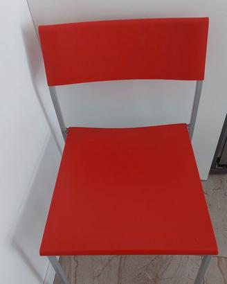 4 SEDIE BONTEMPI ROSSE DA CUCINA