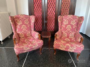 Coppia poltrone bergère vintage appena rifoderate