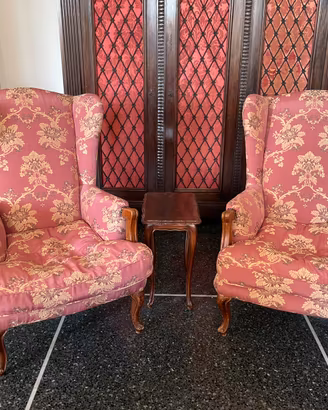 Coppia poltrone bergère vintage appena rifoderate