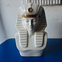 Scultura Busto Vintage Tutankhamun in Ceramica