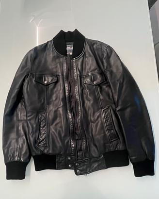 Bomber  in pelle  marchio jeans paul gualtier