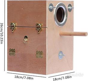 Nido in legno per parrocchetti