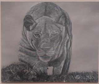 Quadro olio su tela - leonessa