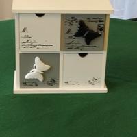 NUOVA mini cassettiera in vero legno, Shabby Chic