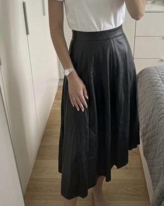 Abito similpelle e tessuto ZARA